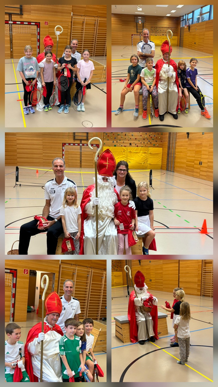 Nikolaus überrascht kleine Tennisstars in Bad Wimsbach